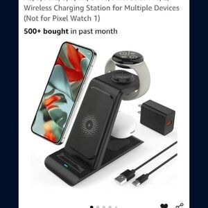 Wireless Charging Station for Multiple Devices - Black